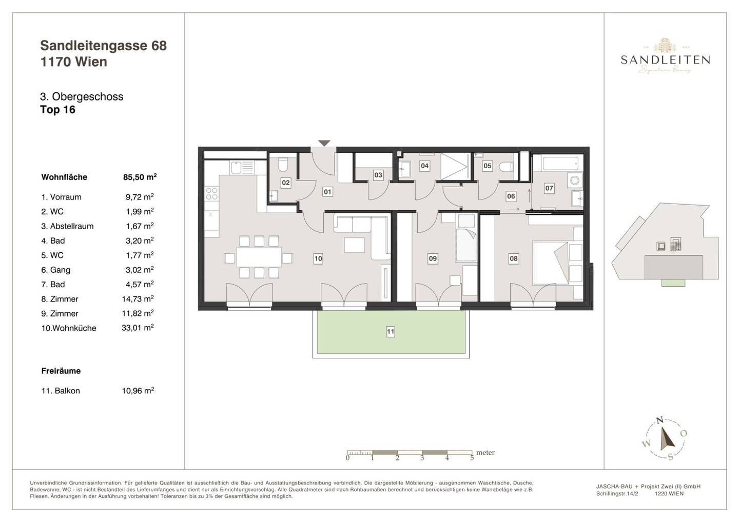 Living on a large footprint: Exclusive 3 room apartment with spectacular balcony || Sandleitengasse 68 | note: ensure proper names preserved