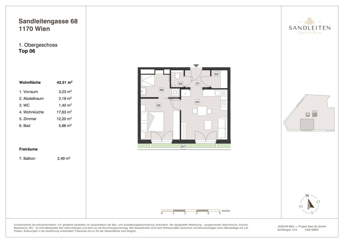 Kompakt, stylish, Ihr: Moderne 2-Zimmer-Wohnung mit eigenem Balkon || Sandleitengasse 68