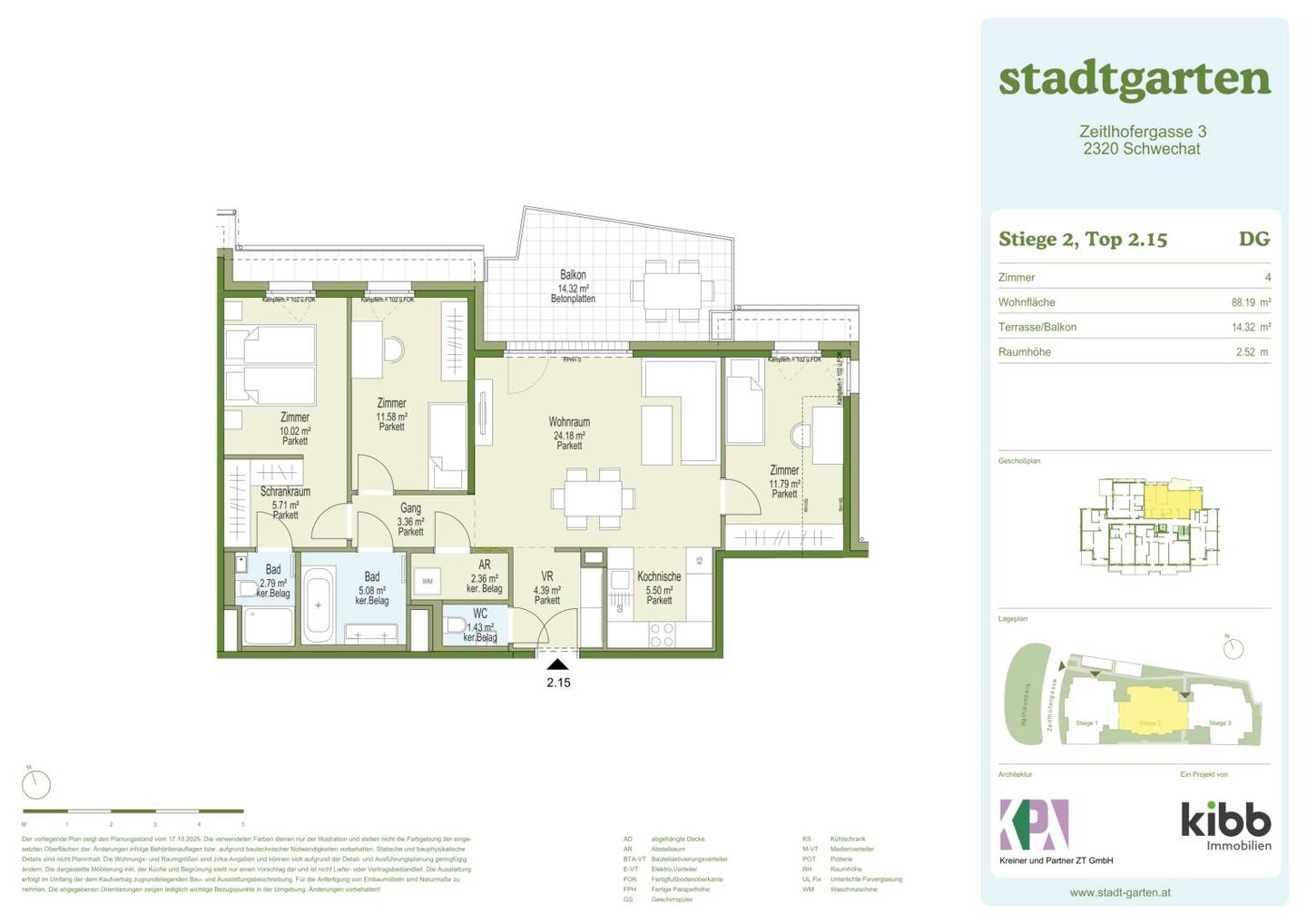 Stadtgarten. Eigentumswohnungen am Rathauspark Schwechat