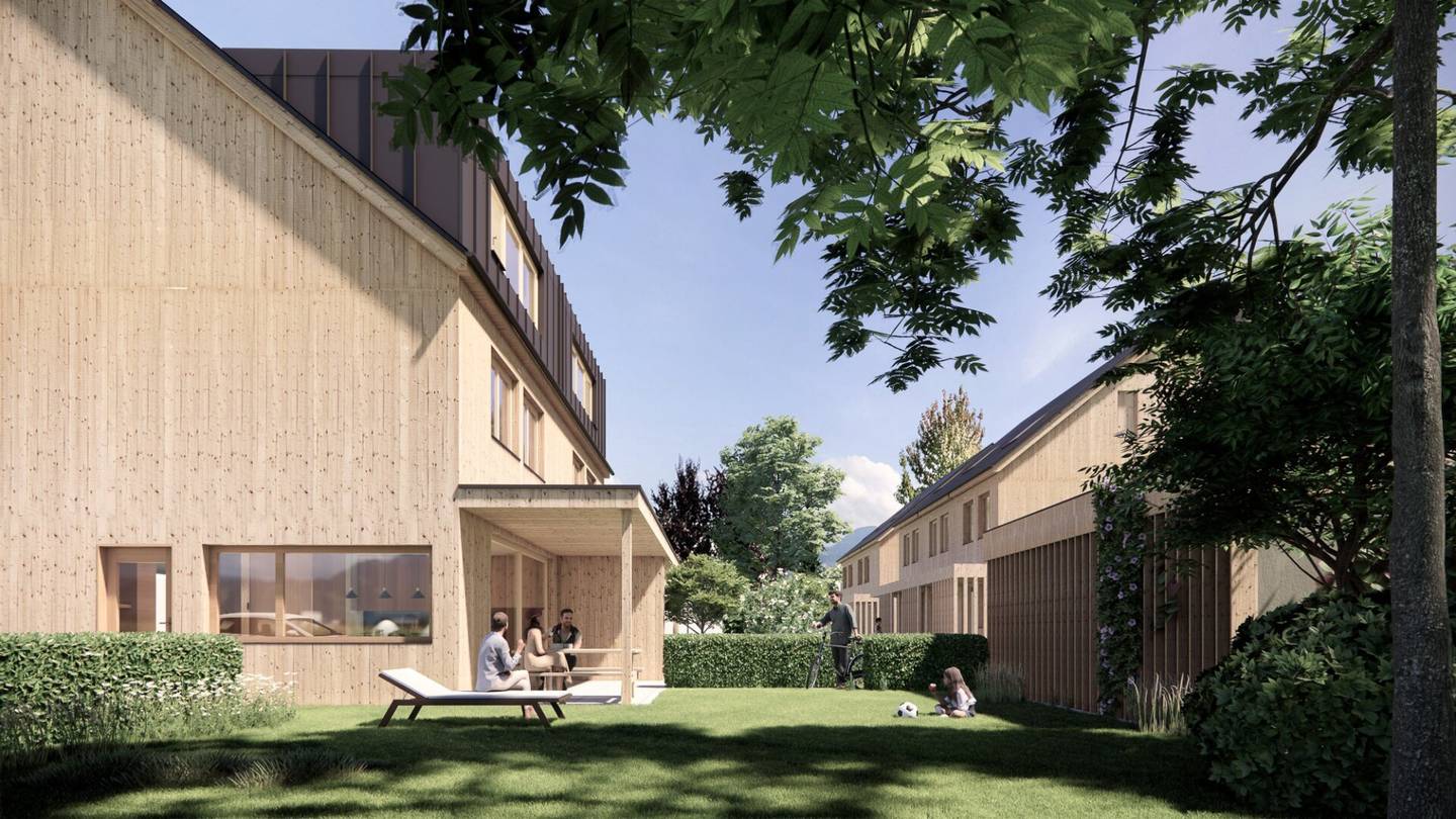 Feldkirch Tosters - im Herbst beziehbar,  Neubau Vollholz Doppelhaushälfte mit 170 m² - 6 1/2 Zimmer, großem Garten und großem Keller,
