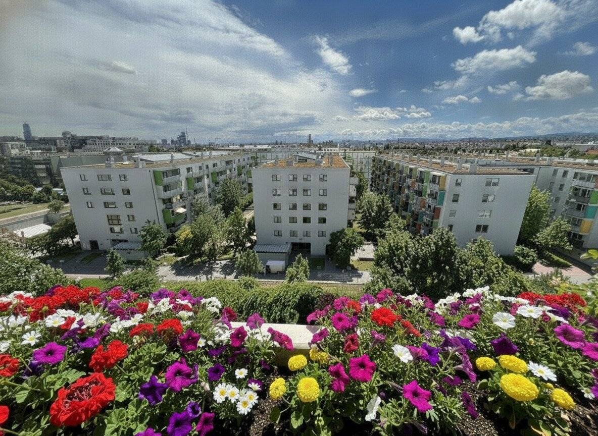 Charming, quiet apartment with loggia and distant view of Wiener Berge