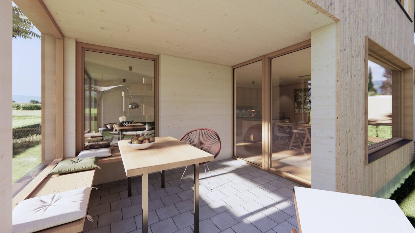 Neubau - Vollholz Doppelhaus mit 146 m² - in Langen bei Bregenz, beliebte Wohnlage, Baubeginn erfolgt