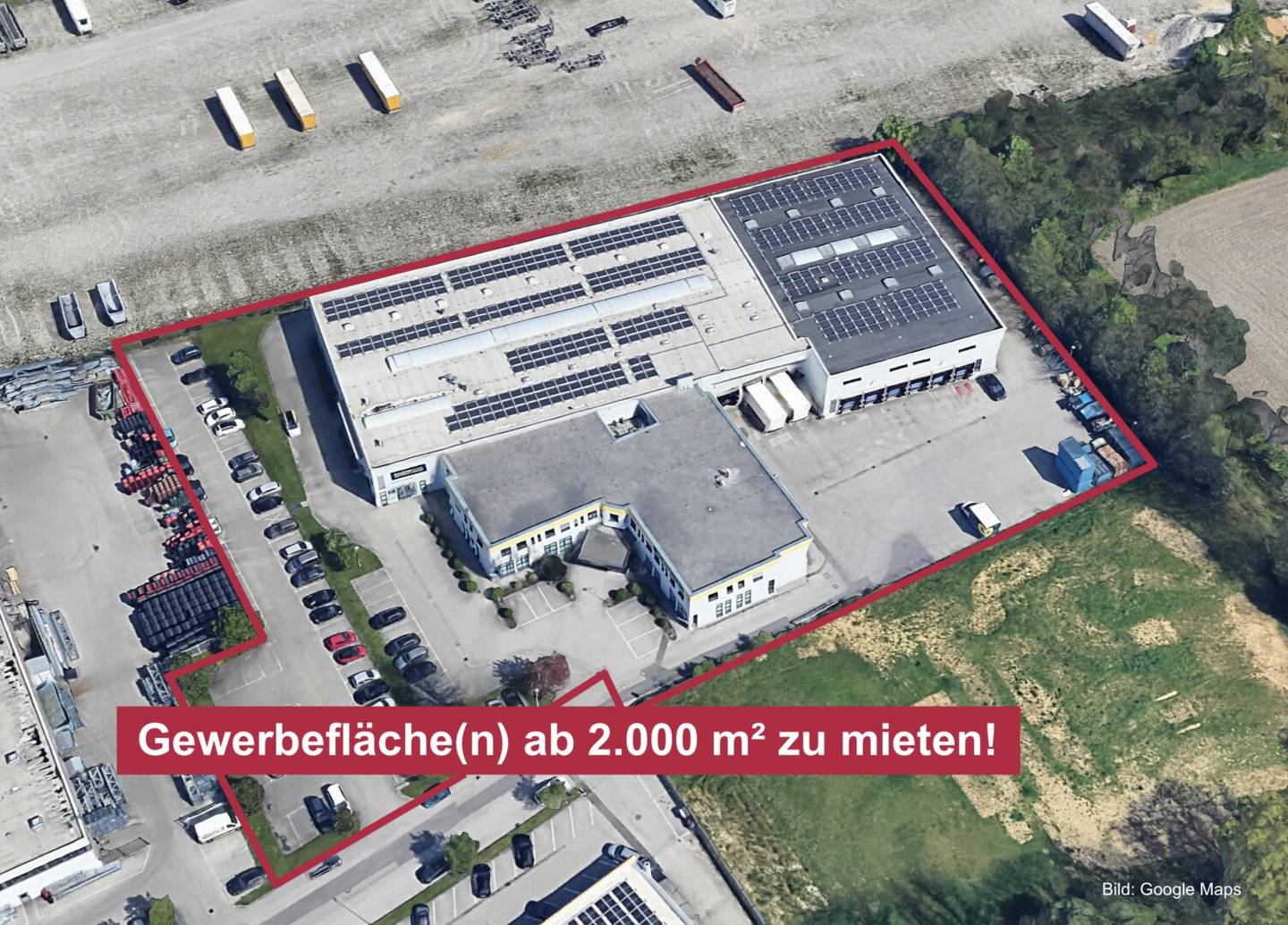 Generous commercial area with office and warehouse spaces in Wels I office spaces from 500 m² for rent