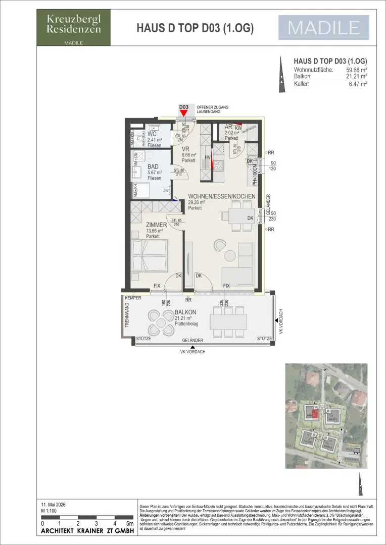 Kreuzbergl Residenzen - 2 Zimmer Wohnung - Ein Projekt von MADILE