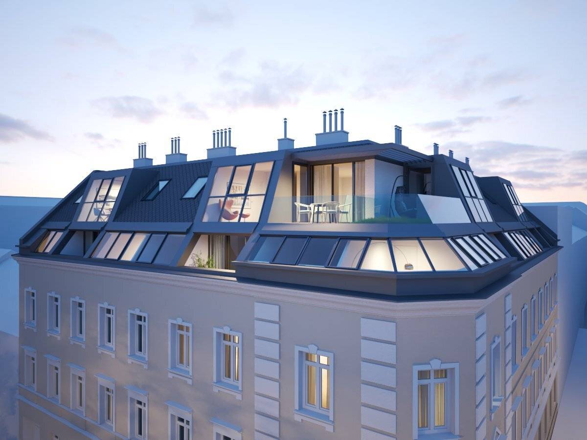 Building-permitted raw attic space with potential including existing elevator that already reaches the top floor and approved for eight exclusive units