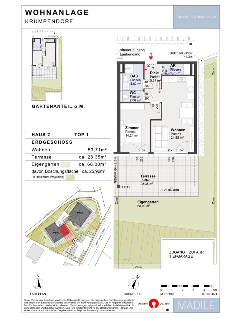Residential complex Auszeit, 3-room apartment, A project by MADILE