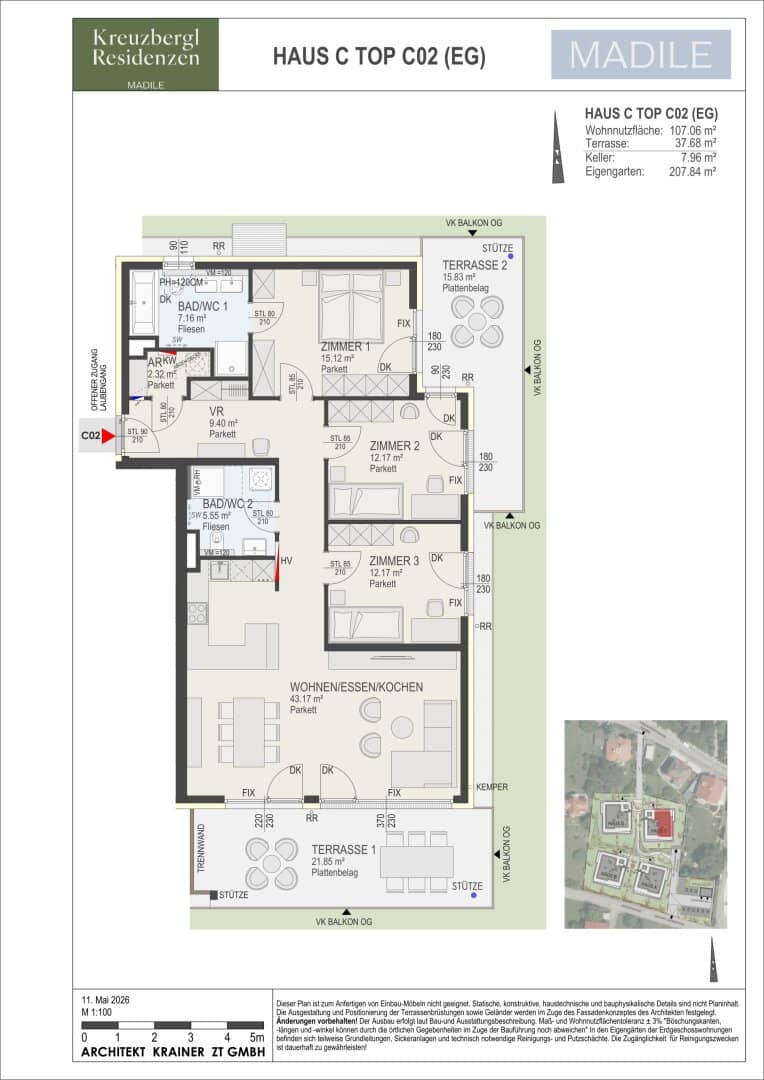 Kreuzbergl Residenzen 4 room Garden Apartment A Project by MADILE