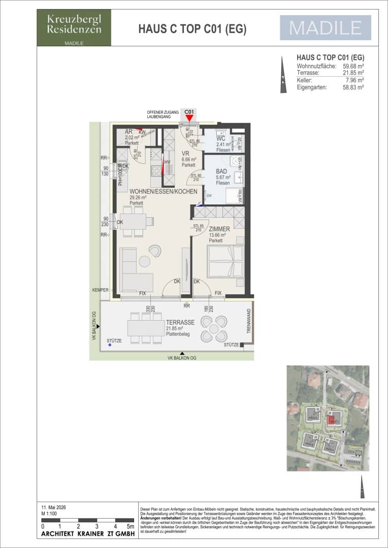 Kreuzbergl Residenzen- 2 Zimmer Gartenwohnung - Ein Projekt von MADILE