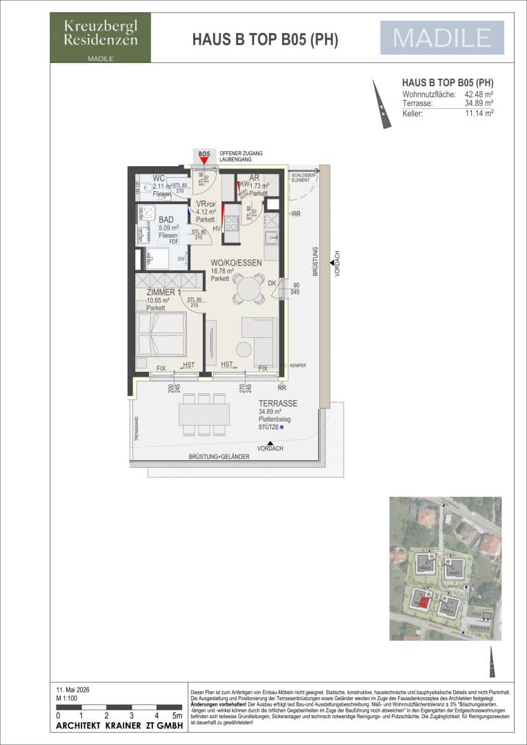 Kreuzbergl Residenzen- 2 Zimmer Penthouse - Ein Projekt von MADILE