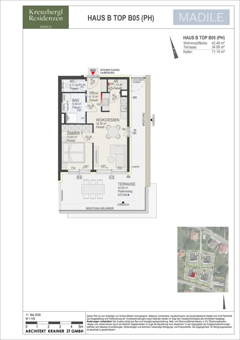 Kreuzbergl Residenzen- 2 Zimmer Penthouse - Ein Projekt von MADILE