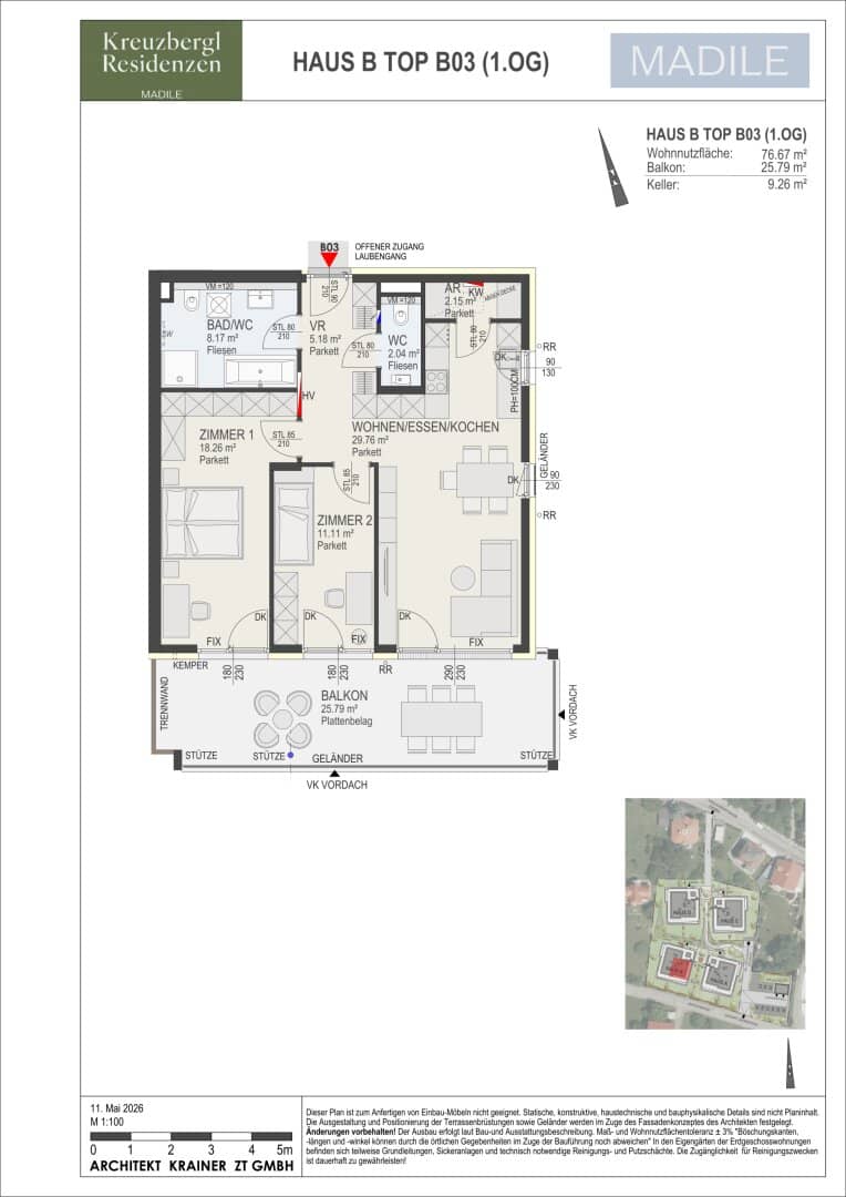 Kreuzbergl Residenzen - 3 Zimmer - Ein Projekt von MADILE