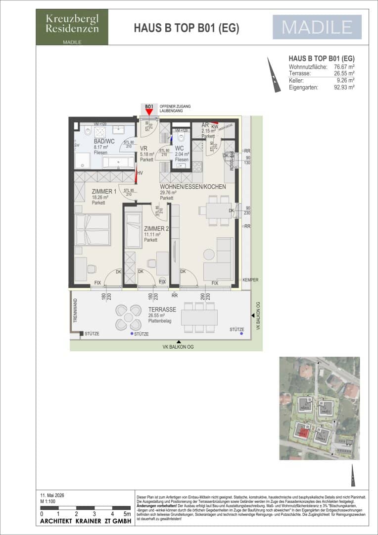 Kreuzbergl Residenzen 3 room garden apartment A project by MADILE