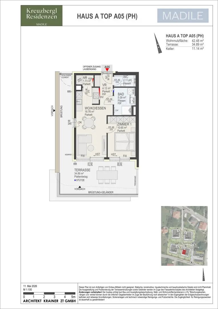Kreuzbergl Residenzen - 2 Zimmer Penthouse - Ein Projekt von MADILE