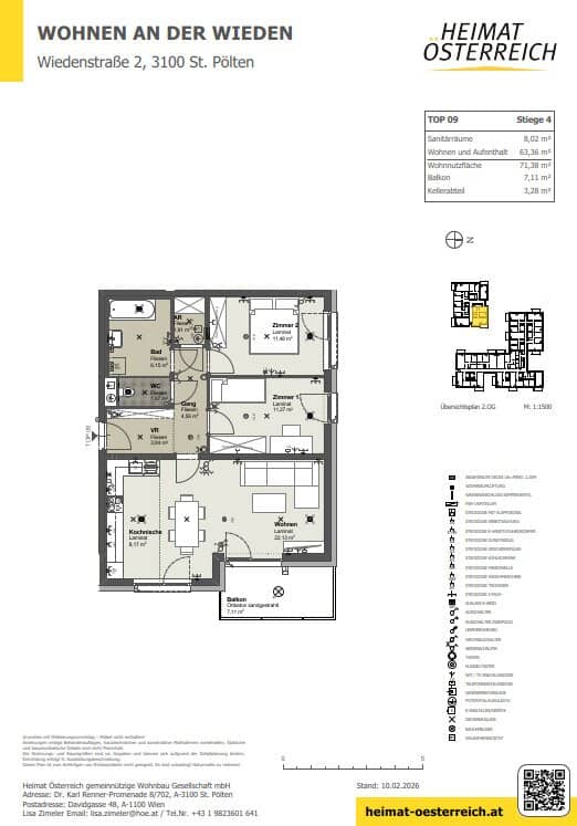 First occupancy in St. Pölten: family friendly 3 room apartment with bright living ambience
