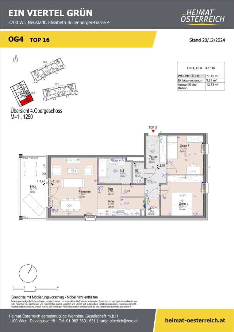 "ein viertel grün" in Wr. Neustadt -  Ihre 3 Zimmer Traumwohnung im Grünen