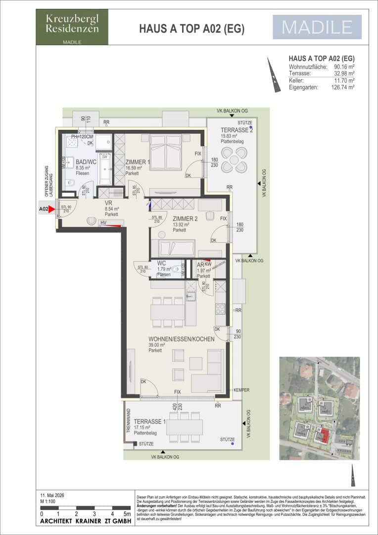 Kreuzbergl Residenzen 3 Room Apartment A Project by MADILE