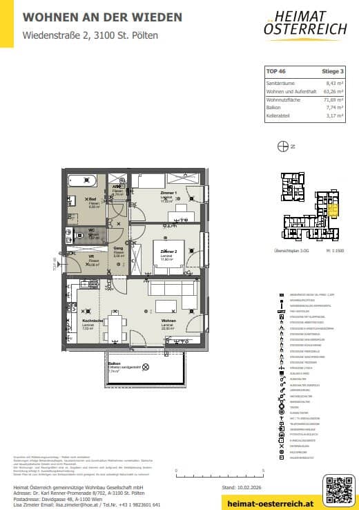 Contemporary living for families: 3 rooms in first occupancy in St. Pölten