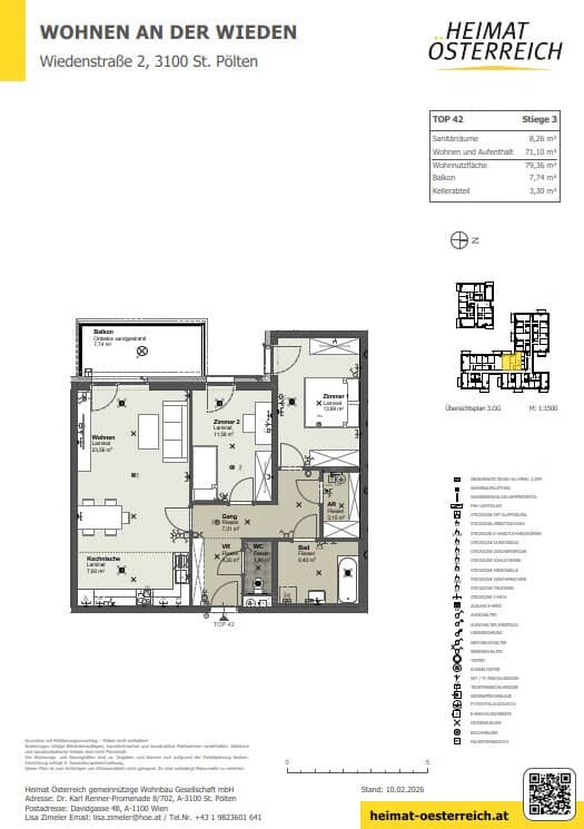 Moderne 3-Zimmer-Wohnung im Erstbezug – Wohnen mit Zukunft in St. Pölten