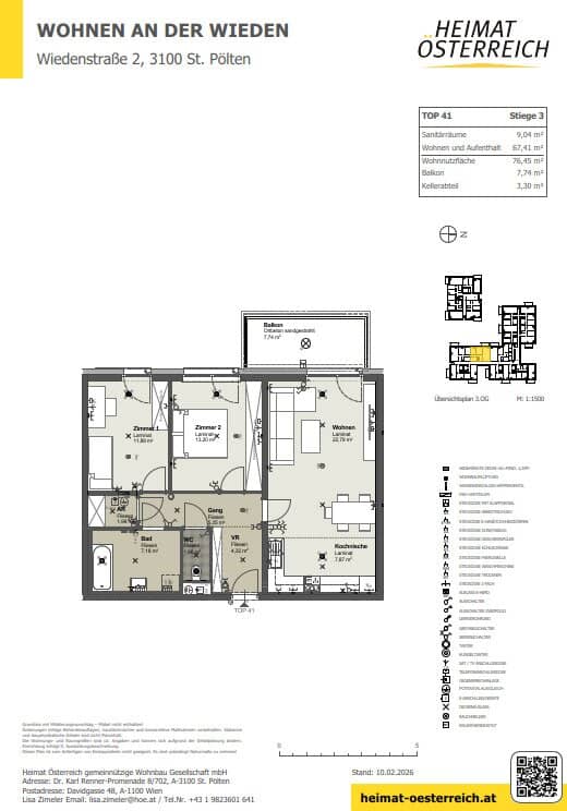 Familienfreundlicher Erstbezug: Moderne 3-Zimmer-Wohnung in St. Pölten