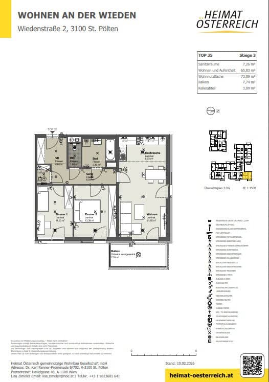 Three room first occupancy in St. Pölten: Modern living with a feel good factor