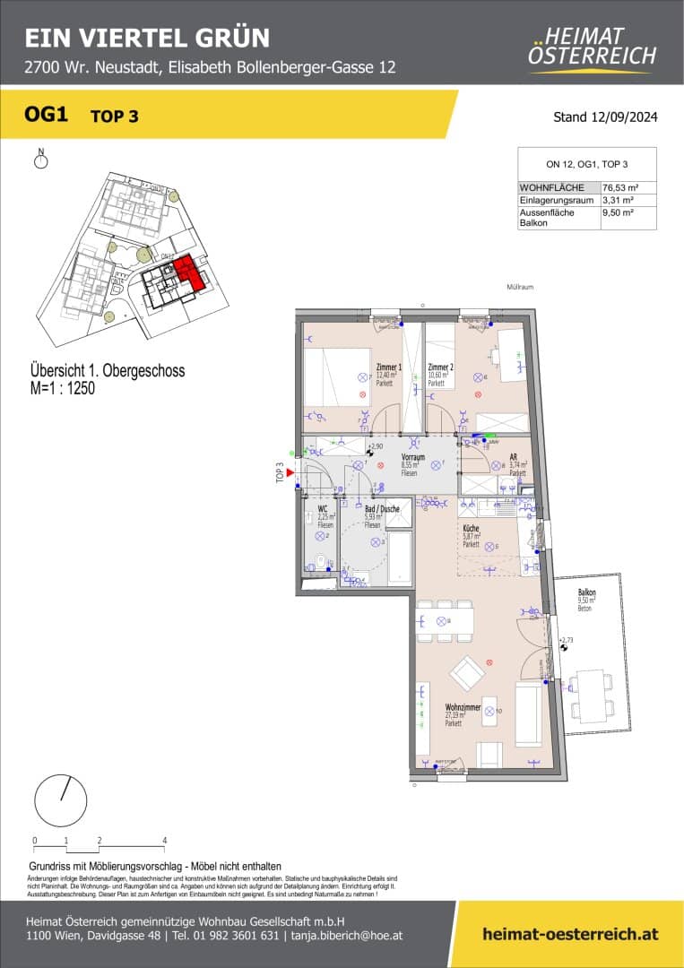 First occupancy ein viertel grün in Wr. Neustadt modern 3 room apartment with balcony? No trailing punctuation, no quotes? Wait this is wrong.