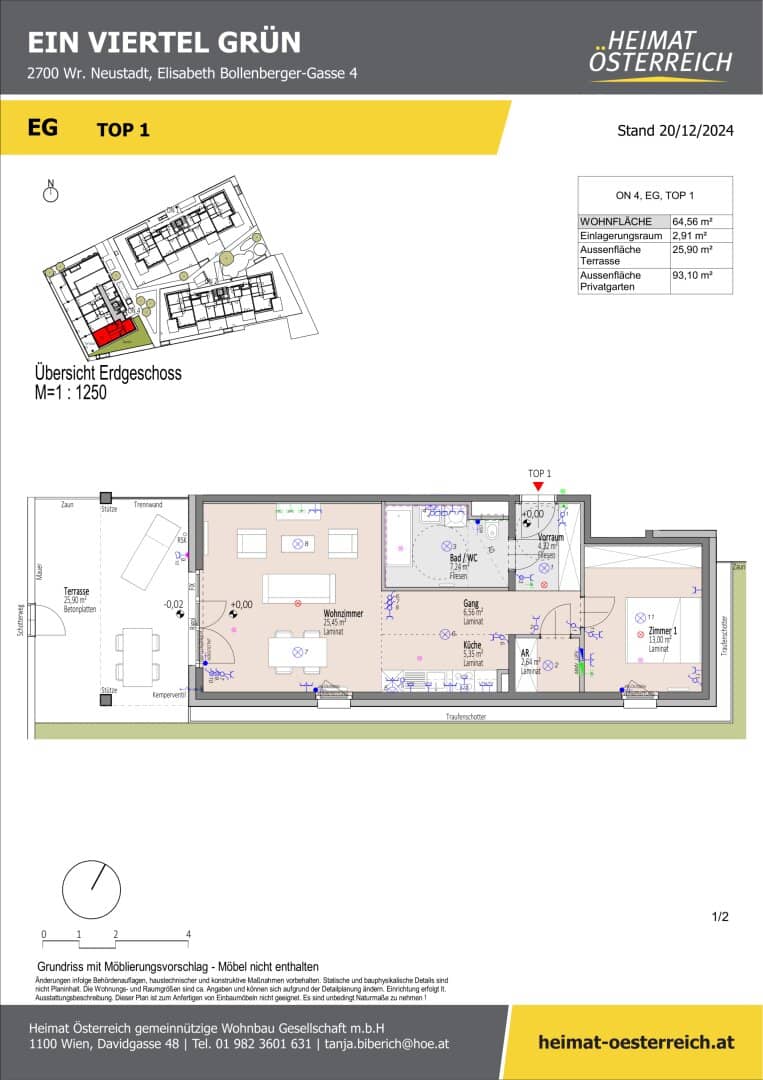 First occupancy "ein viertel grün" in Wr. Neustadt - 2 room apartment with own garden oasis? Wait