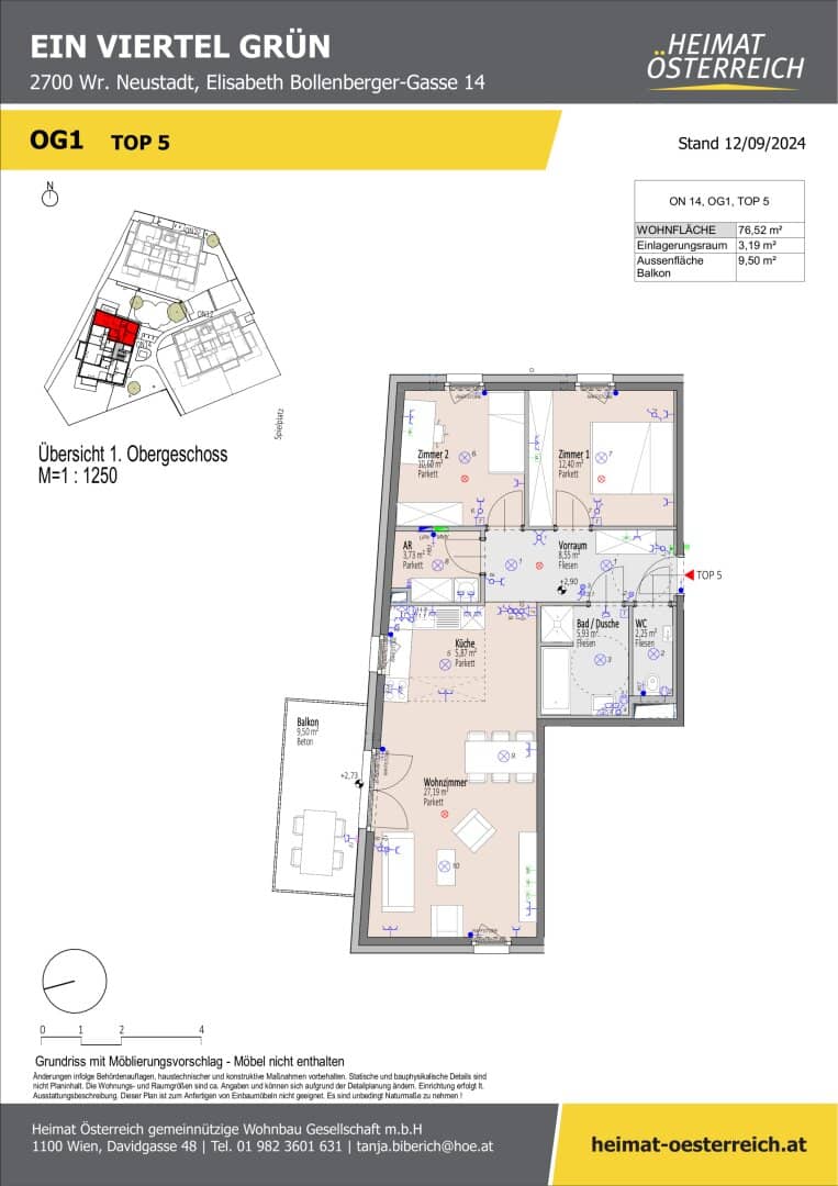 First occupancy ein viertel grün in Wr. Neustadt – dreamlike 3-room apartment for young families