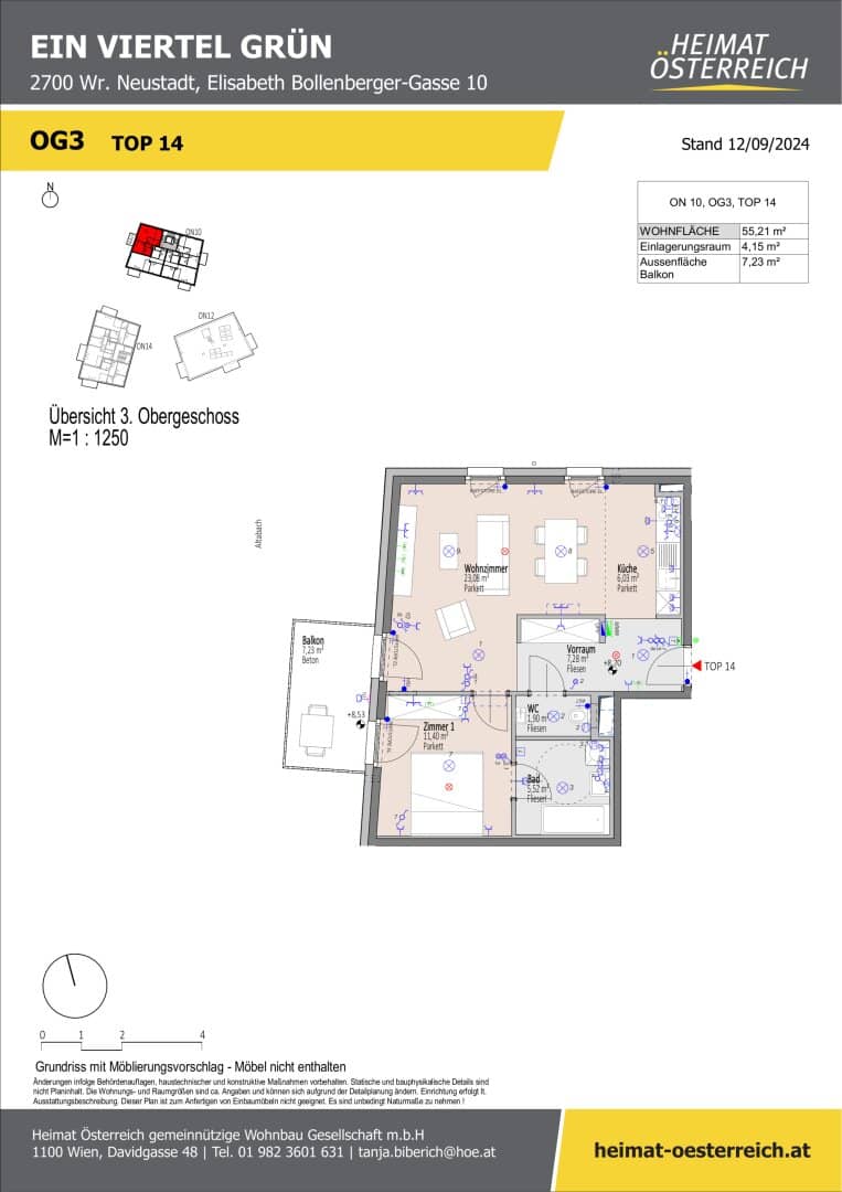ERSTBEZUG „ein viertel grün“ in Wr. Neustadt – 2-Zimmer-Wohnung für Paare
