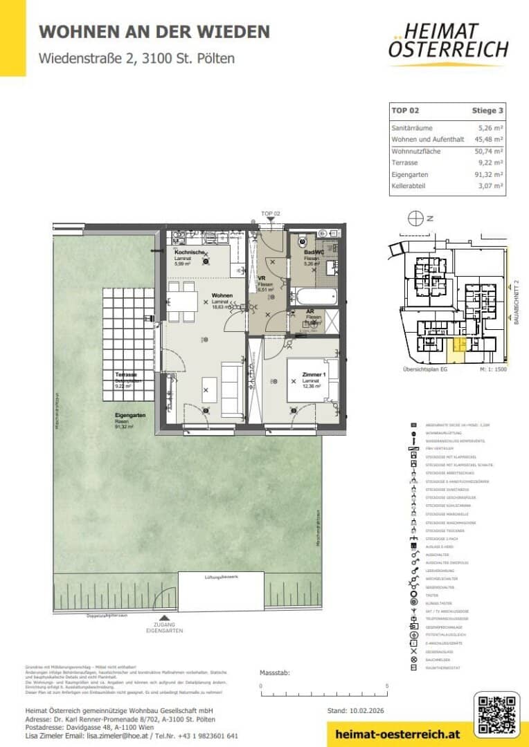 Erstbezug – schöne Gartenwohnung für Pärchen - Nahe dem Zentrum St. Pölten