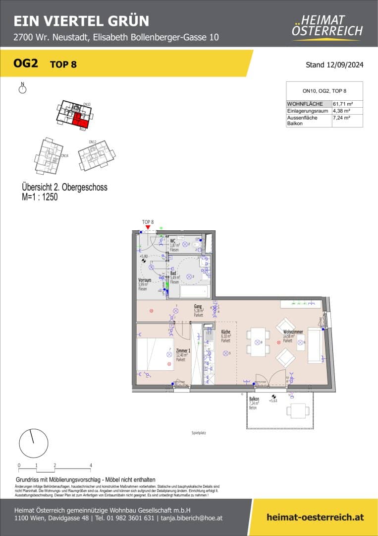FIRST OCCUPANCY ein viertel grün in Wr. Neustadt - Your new home - 2 Zimmer mit Balkon