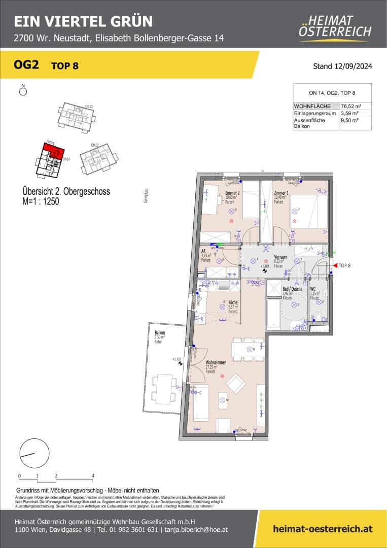 First occupancy ein viertel grün in Wiener Neustadt dreamlike three room apartment with outdoor space