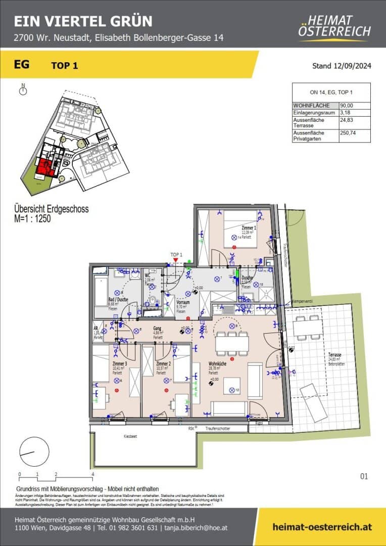First occupancy ein viertel grün in Wr. Neustadt four room family home with garden