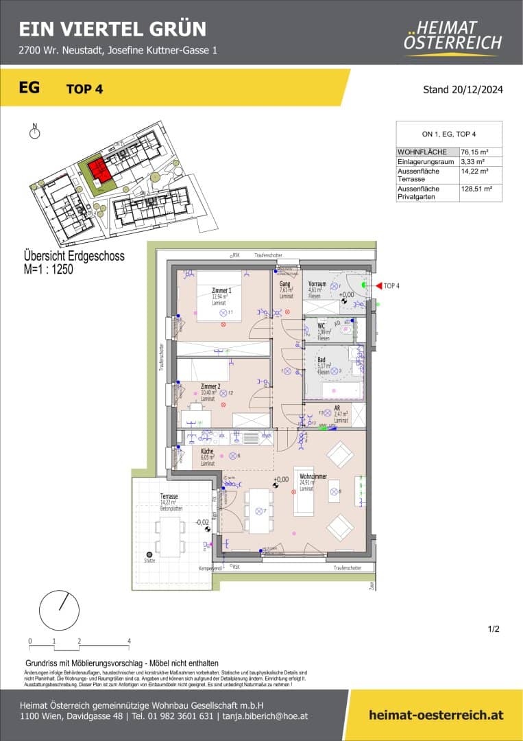 First occupancy ein viertel grün in Wr. Neustadt - Your 3 room Garden Paradise