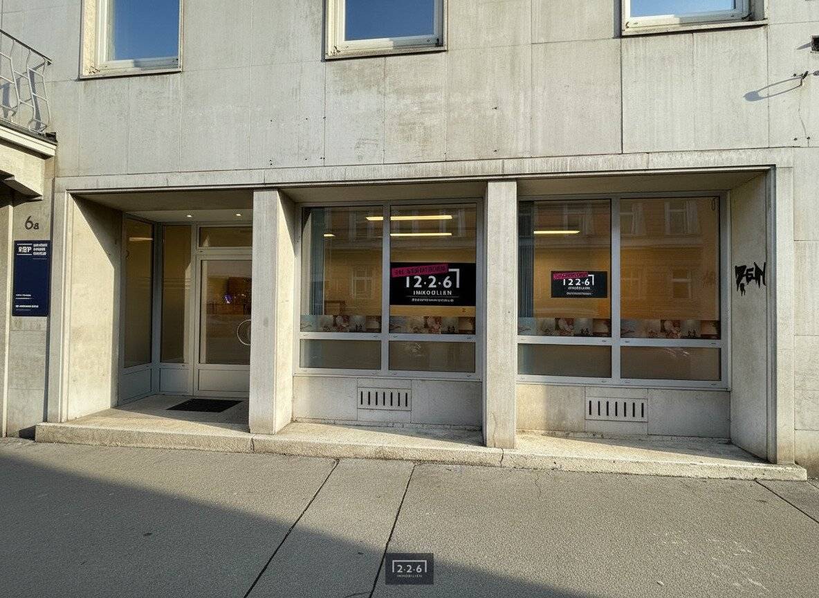226 Immobilien: Ground floor commercial space with large storefront window in Innsbruck Wilten for rent