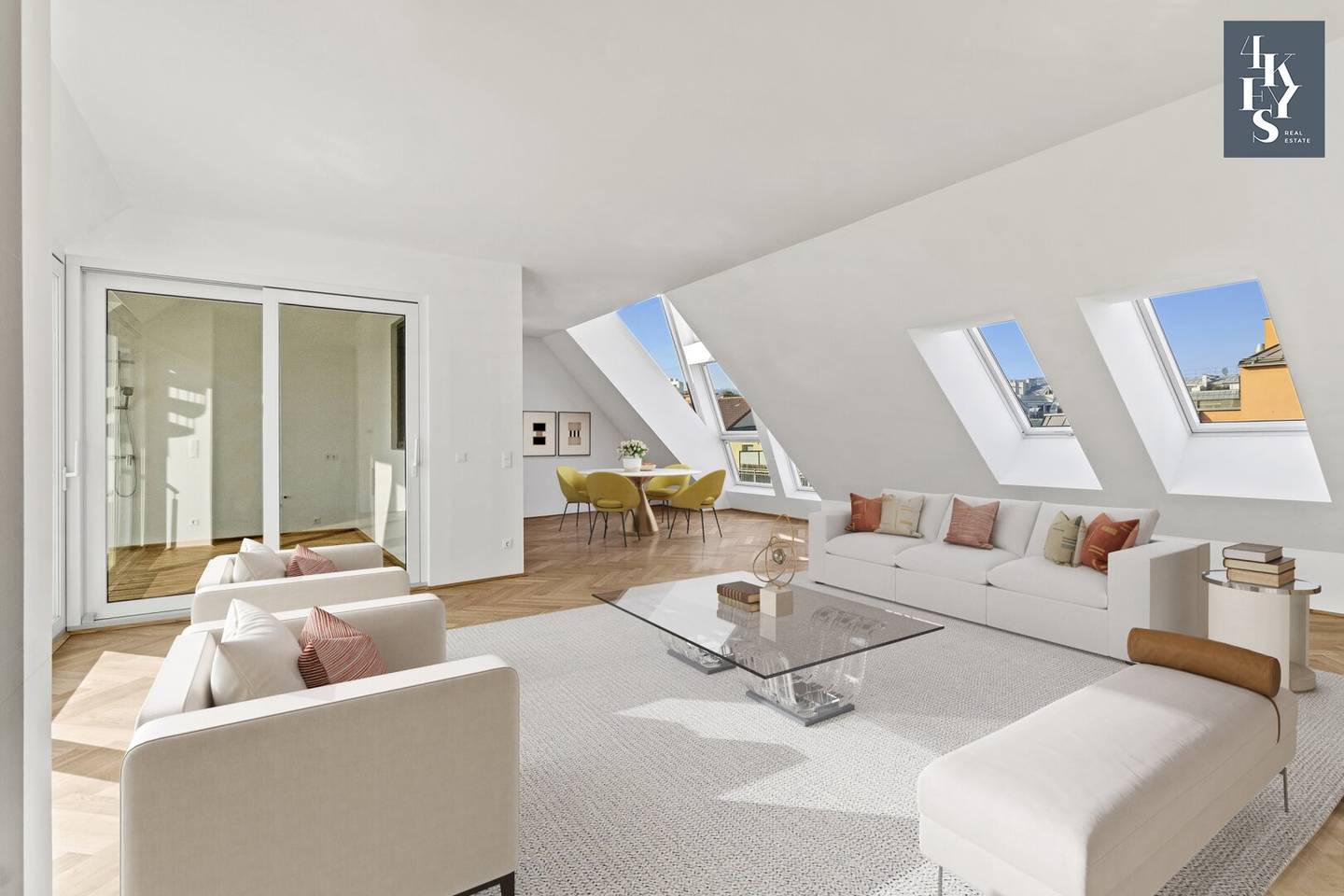 Traumhafte 3-Zimmer-Dachgeschosswohnung mit Panoramaterrasse in Oberdöbling