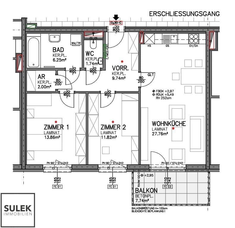 Wohnung Erstbezug Sonnige Südterrasse