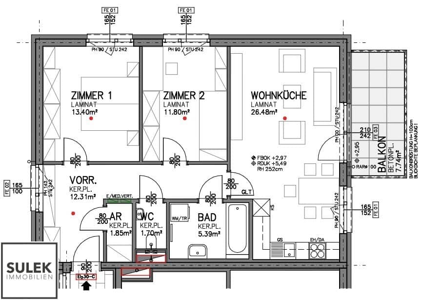 Brand new apartment with balcony and parking