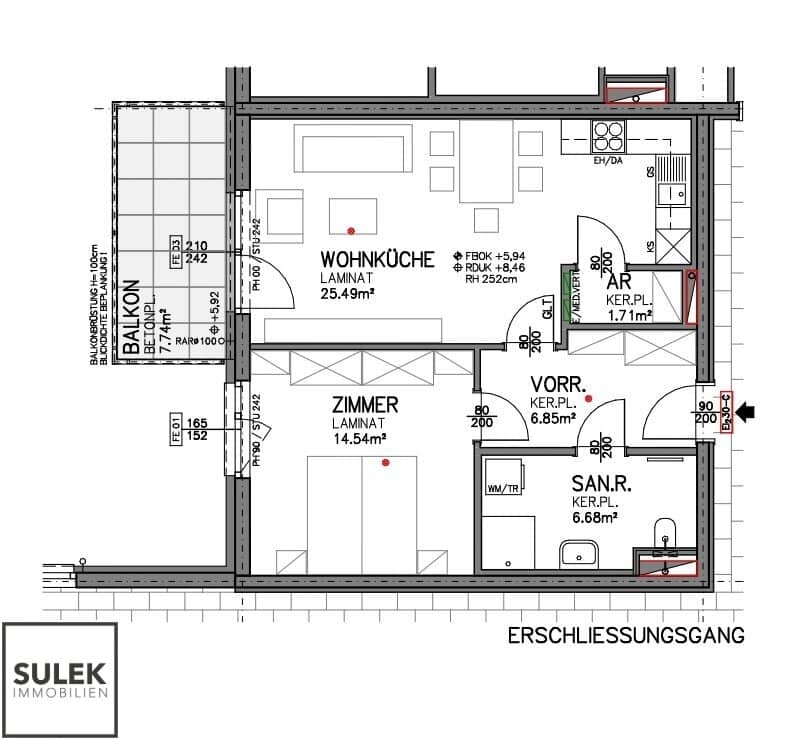 Newly built apartment balcony near Eisenstadt