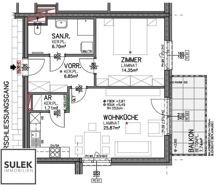 Apartment first occupancy balcony parking spaces