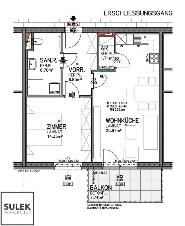 Wohnung Neubau Balkon Bahnhofsnähe