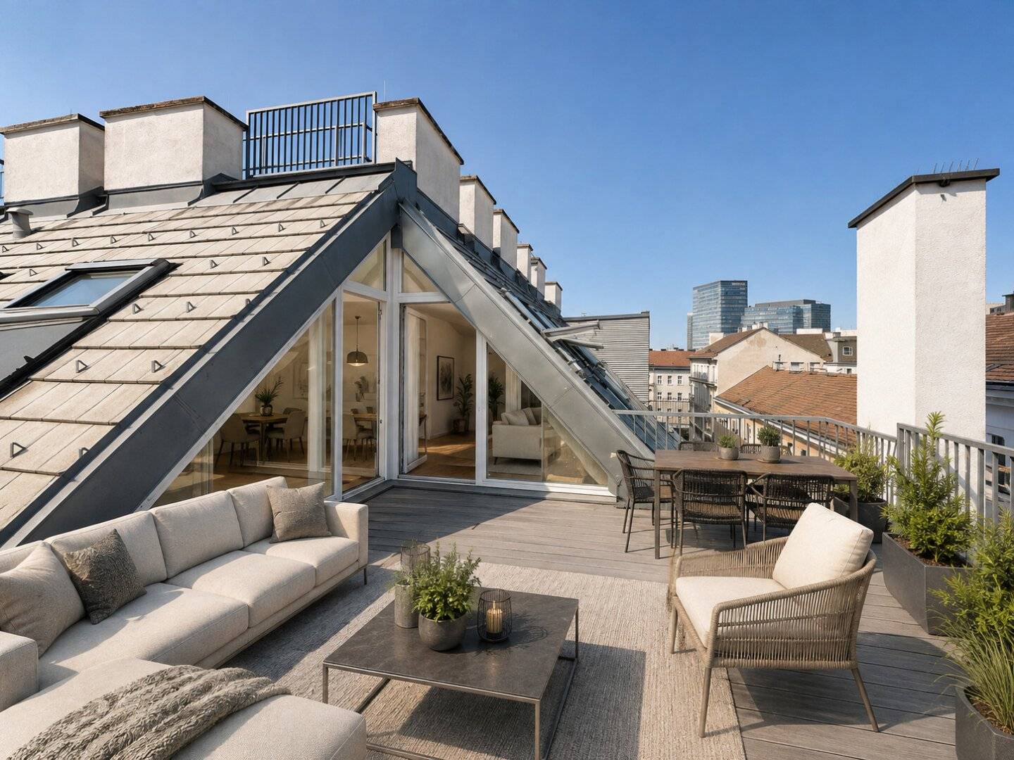 Exklusive Dachgeschosswohnung | Klimaanlage | 2 Terrassen | Garage | Hauptbahnhof & U1 Keplerplatz