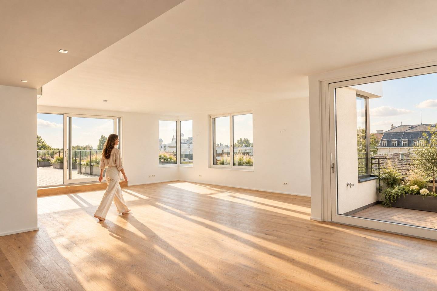 Luxury penthouse with 268 m² living space and 174 m² terraces premium investment leased until 2031