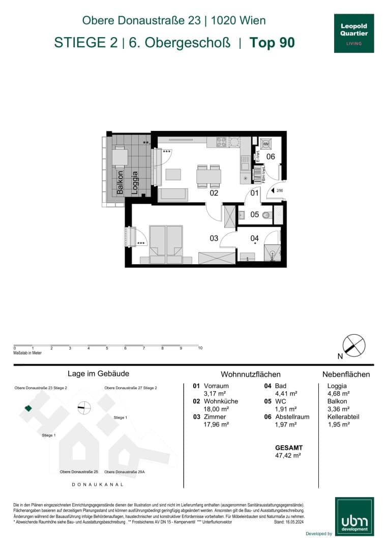 „Leopold Quartier“ Provisionsfreie 2-Zimmer Eigentumswohnung mit Balkon (Erstbezug!) Top 90