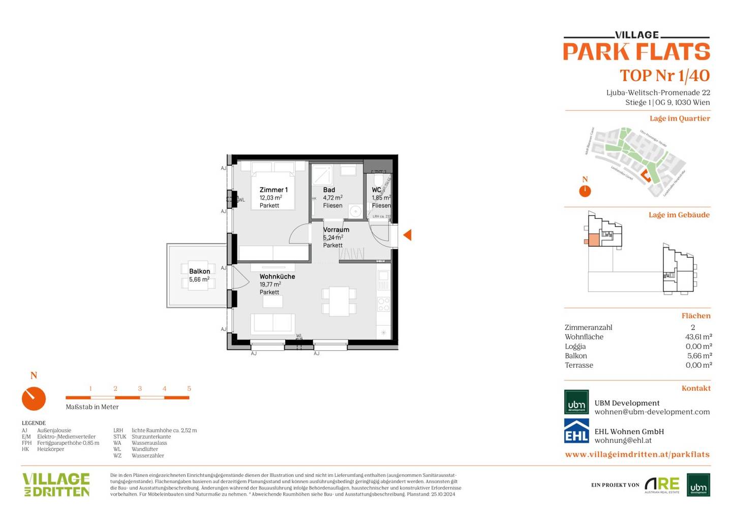 „Village im Dritten – PARK FLATS“ - Provisionsfreie 2-Zimmer Eigentumswohnung (Erstbezug) mit Balkon