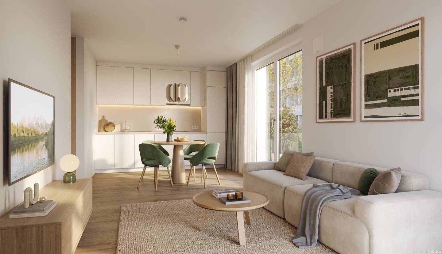 Preiswertes Wohnen im „Village im Dritten – PARK FLATS“ - Provisionsfreie 3-Zimmer Wohnung mit  Balkon (Erstbezug!)