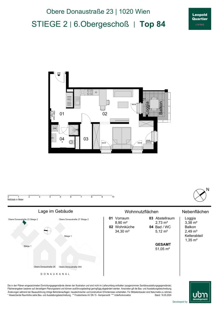 Leopold Quartier Unit 84 Optimally cut micro apartment with balcony First occupancy and no commission