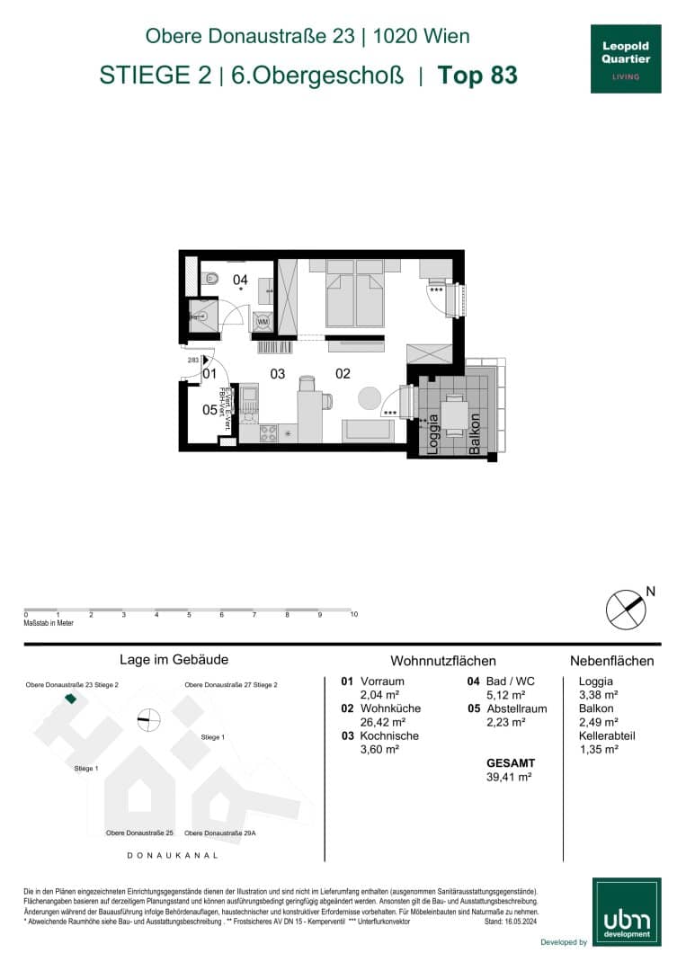 Leopold Quartier Optimally laid out micro apartment with balcony (First occupancy &amp; commission free) Top 83