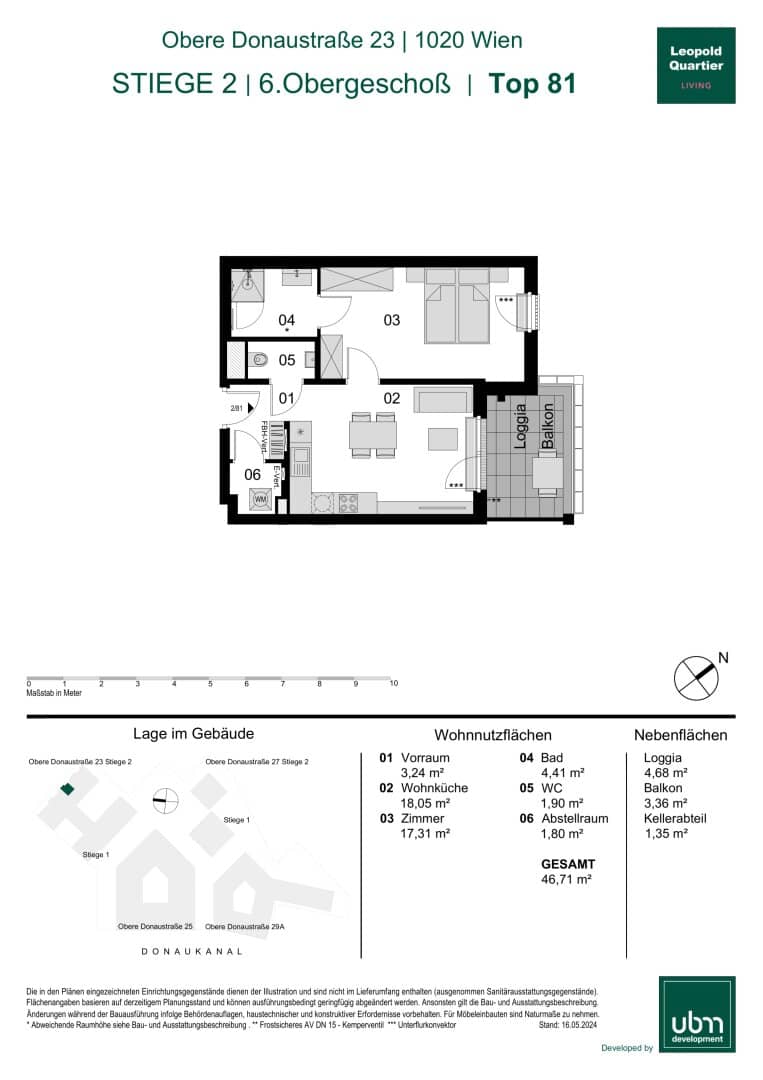 Leopold Quartier commission free 2 room condominium with balcony (first occupancy) Top 81","de":"„Leopold Quartier“ Provisionsfreie 2-Zimmer Eigentumswohnung mit Balkon (Erstbezug!) Top 81