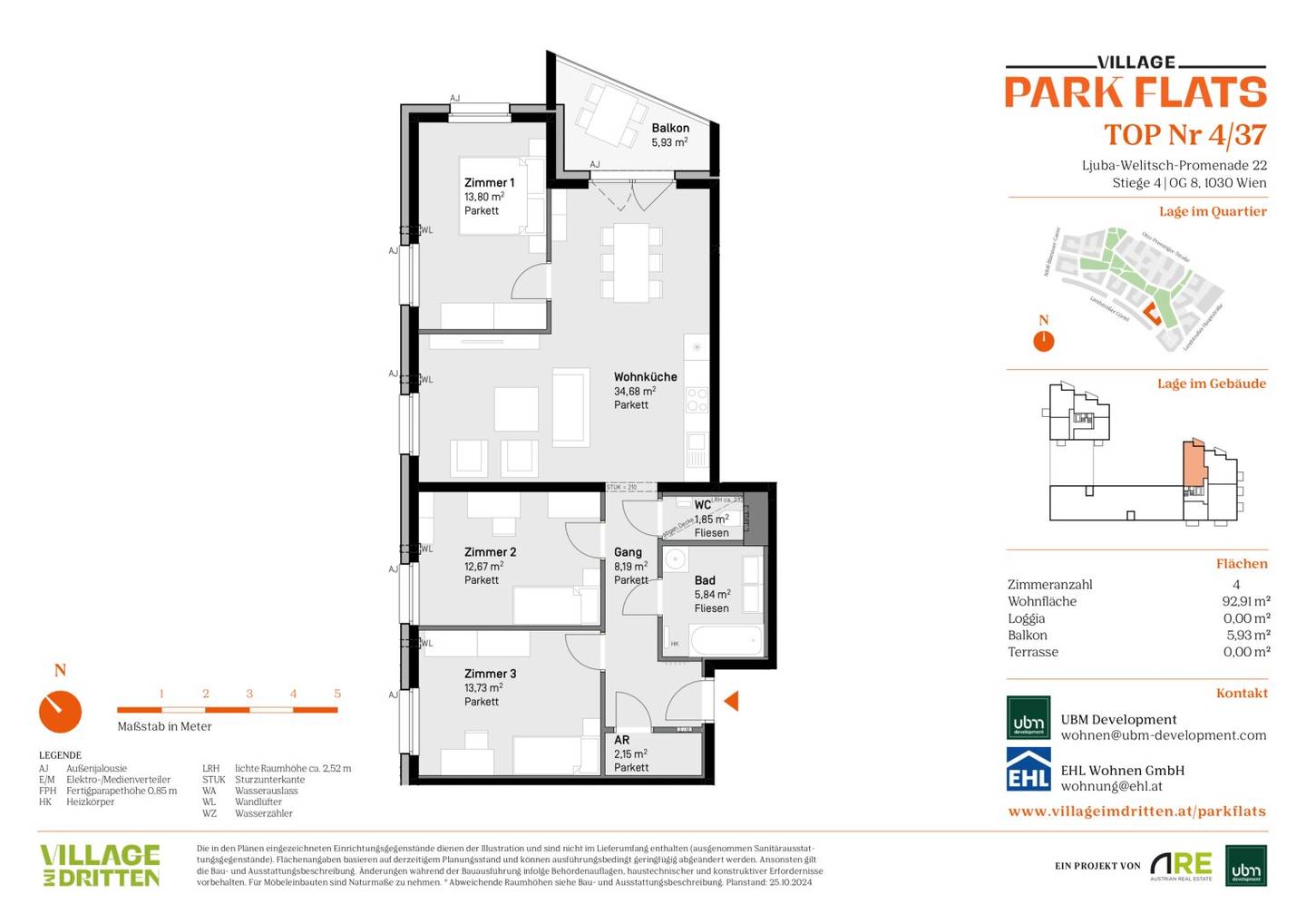 „Village im Dritten – PARK FLATS“ Provisionsfreie 4-Zimmer Wohnung mit Balkon (Erstbezug!)