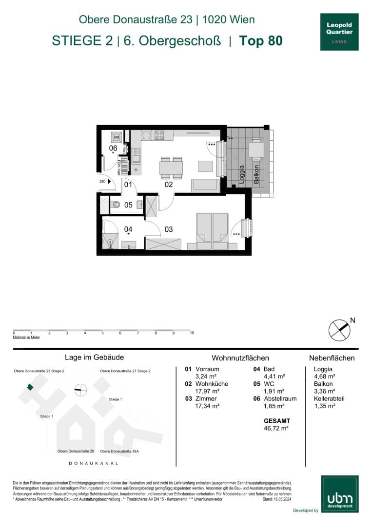 „Leopold Quartier“ Provisionsfreie 2-Zimmer Eigentumswohnung mit Balkon (Erstbezug!) Top 80